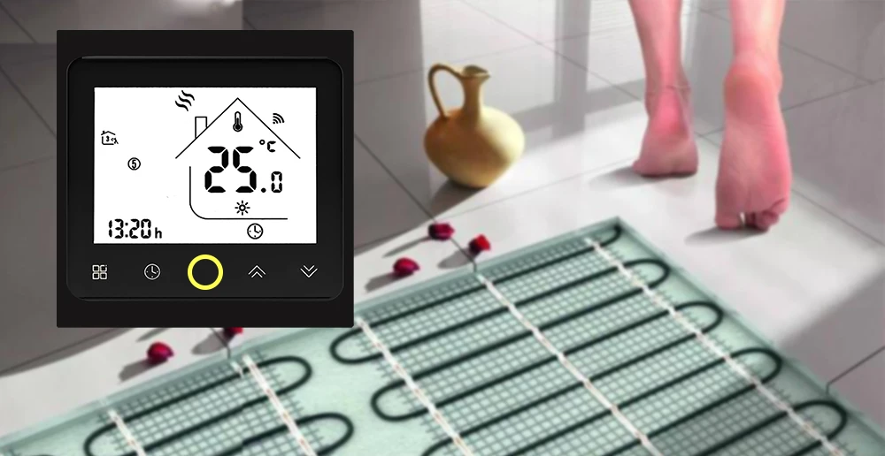MJZM 16A-002-WiFi термостат контроллер температуры для электрического напольного отопления работает с Alexa Google Home белый черный