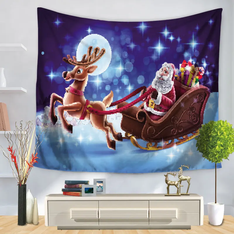 

Wall Hanging Tapestry Christmas Tree Cover Beach Throw Blanket Picnic Yoga Mat Home Decoration Textiles Elk Tapiz Tapisserie