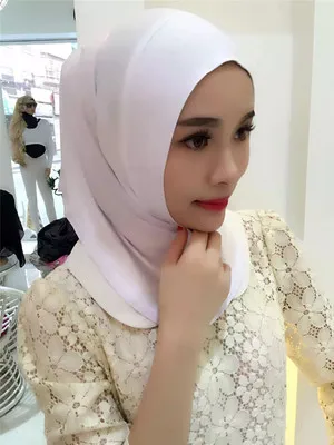 Women Muslim Cotton Hijab Full Over Islamic Elastic Underscarf Women Hijabs Comfortable 9 Colors - Цвет: white