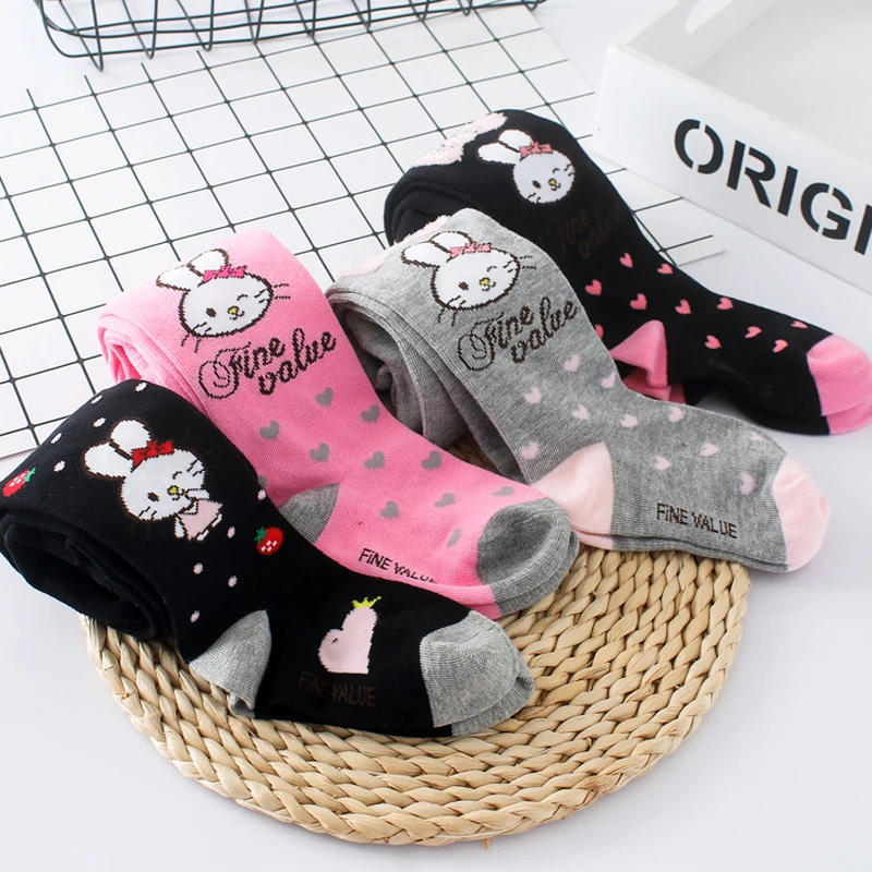 

fall baby girl rabbit pattern Tights striped Cotton Tights For Girls children clothing cartoon Tights Pantyhose
