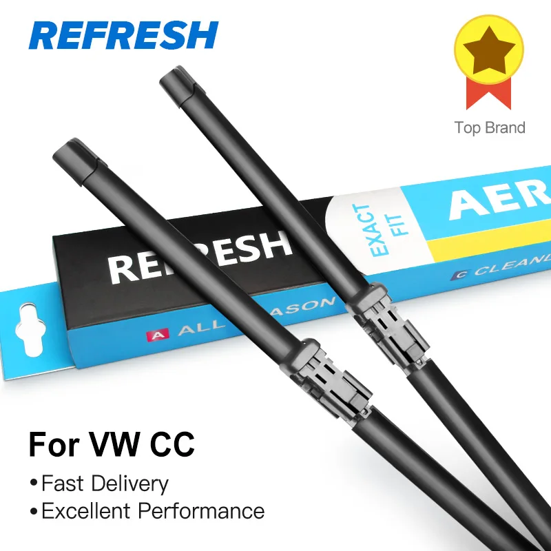 

REFRESH Wiper Blades for Volkswagen VW CC Fit Push Button Arms ( for North American Model )