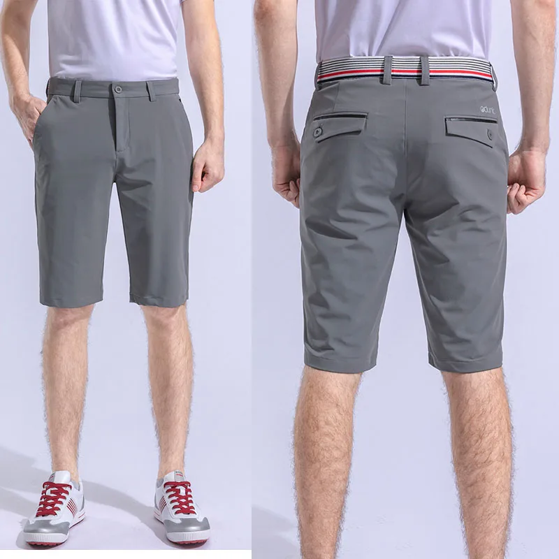 

men golf shorts summer half length trousers for sports black grey sports fabric quick dry new men pocket short trousers XXS~3XL