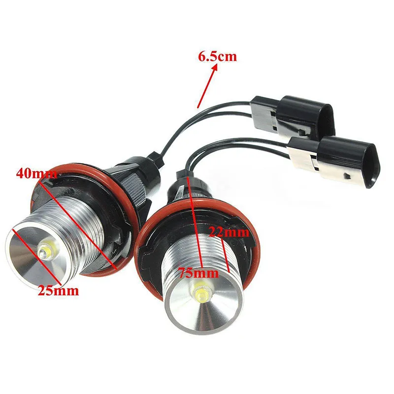 2pcs/set 6W Canbus LED Angel Eyes Halo Side Marker Light Bulb For B-M-W E39 E81 E60
