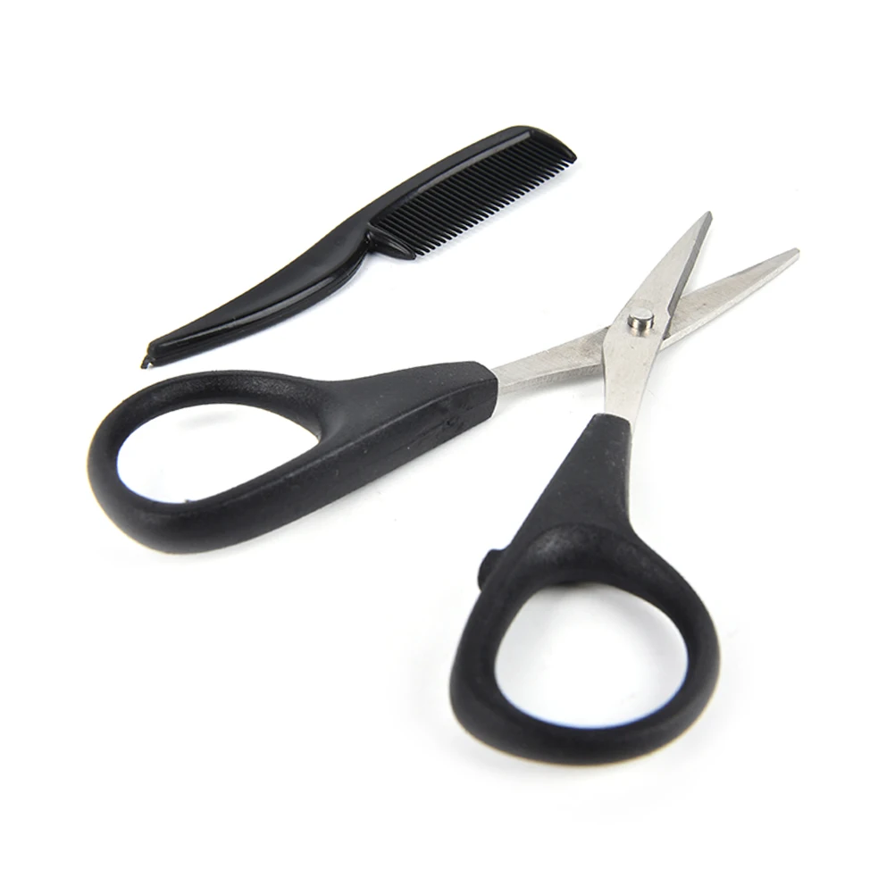 

1Set Moustache Scissors + Mustache Brush Moustache Grooming Kit High Quality