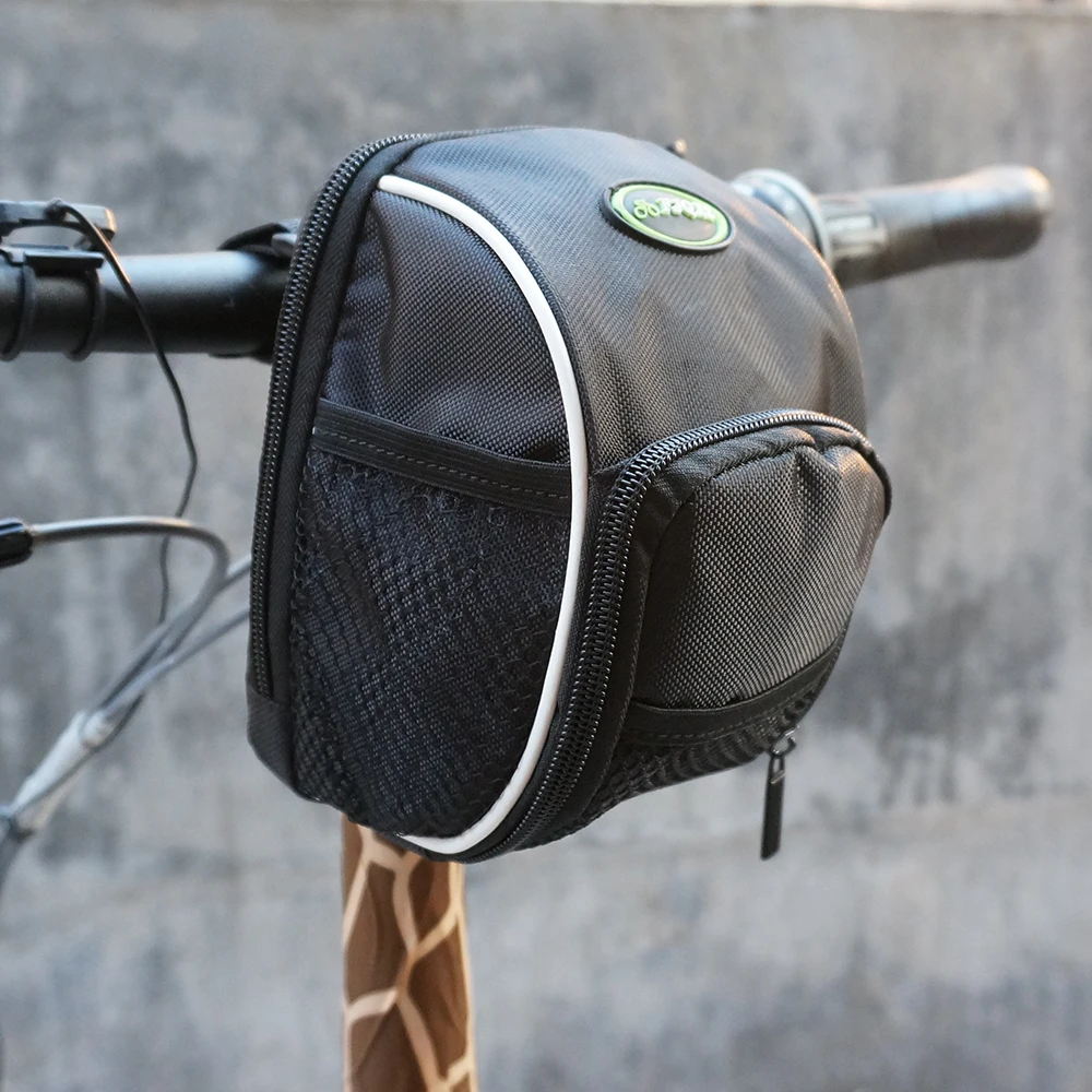 Cycling Bike Bicycle Handlebar Bag Front Basket Black With Rain Cover Top Frame Waterproof