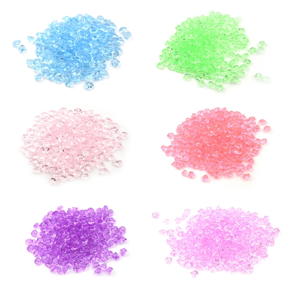

100Pcs Artificial Color Rock Acrylic Crystal Stone Plastic Transparent Vase Decorative Stone Fish Tank Home Wedding Decorations