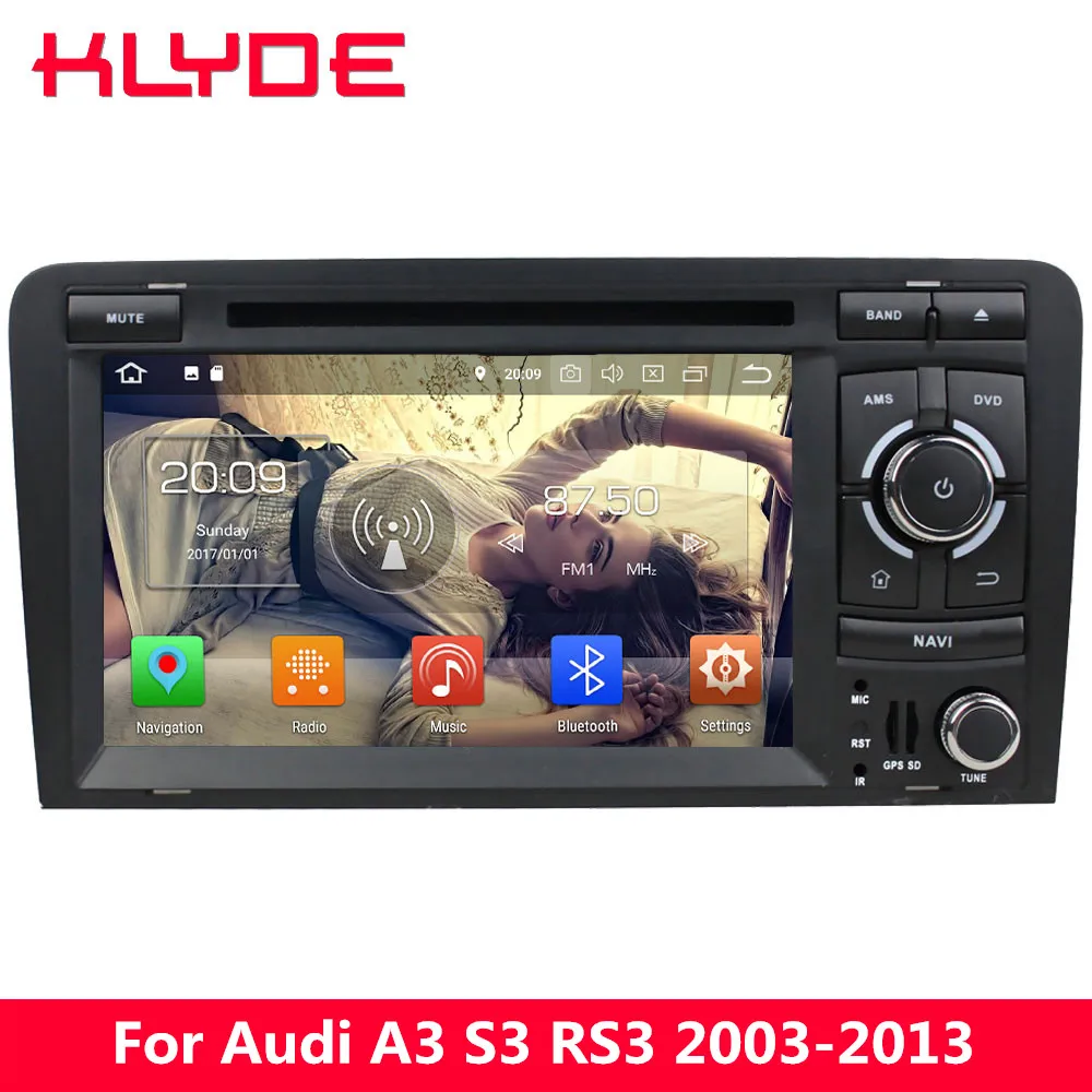 

KLYDE 7" 4G WIFI Android 8.0 7.1 6.0 4GB RAM 32GB ROM BT Car DVD Player Radio Stereo For Audi A3 S3 RS3 2003 2004 2005 2006-2013