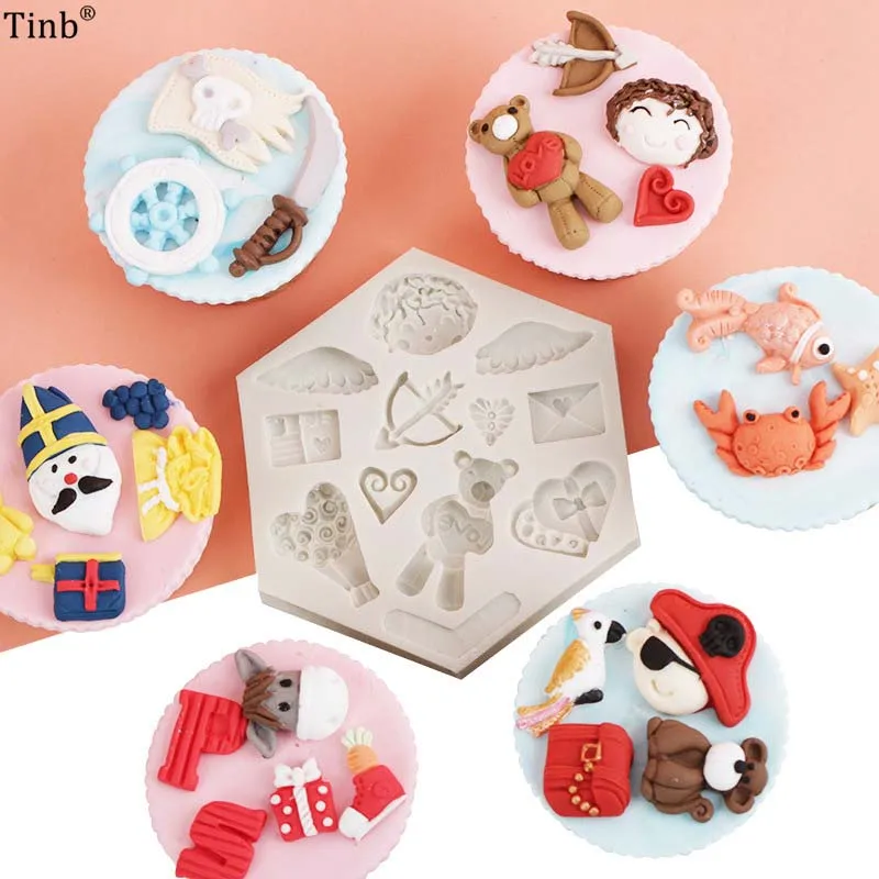 

Cupid & Bear moldes de Silicone Mold Fondant Mould Cake Decorating Tools Chocolate Gumpaste Molds, Sugarcraft, Kitchen Gadgets