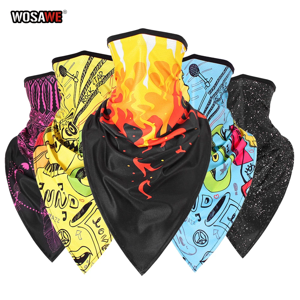 

WOSAWE Balaclava Motorcycle Face Shield Moto Half Mask Bandana Triangle Scarf Windproof Dustproof Breathable Face Mask