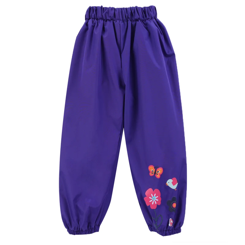 Весенние штаны для девочек детские штаны высококачественные водонепроницаемые штаны для девочек зимние леггинсы с цветочным принтом для маленьких девочек - Цвет: Navy blue