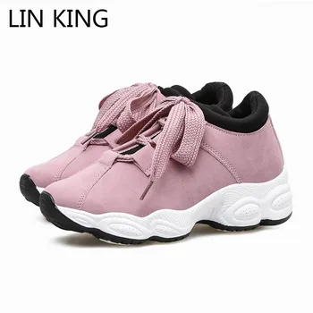 

LIN KING Spring Autumn Women Wedges Casual Shoes Lace Up Low Top Travel Shoes Outdoor Sneakers Fashion Anti Slip Travel Shoes