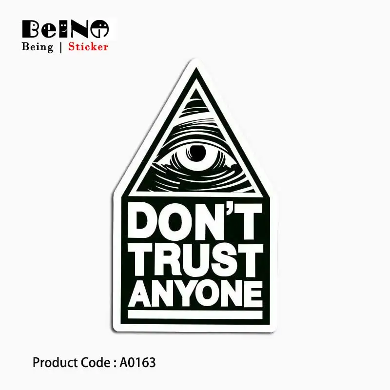 

don't trust anyone sticker black eye cool waterproof suitcase laptop guitar luggage skateboard bicycle toy lovely A0163 stickers