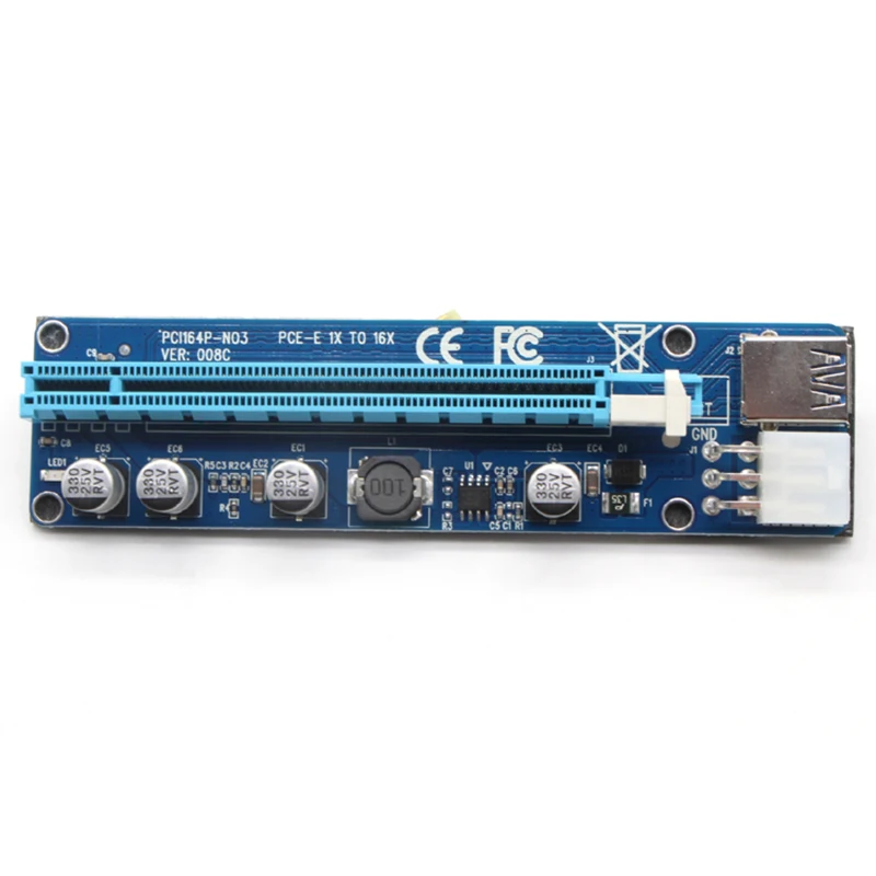 008C PCIE RISER 6PIN 16X for BTC mining with LED JONSNOW-4 (3)