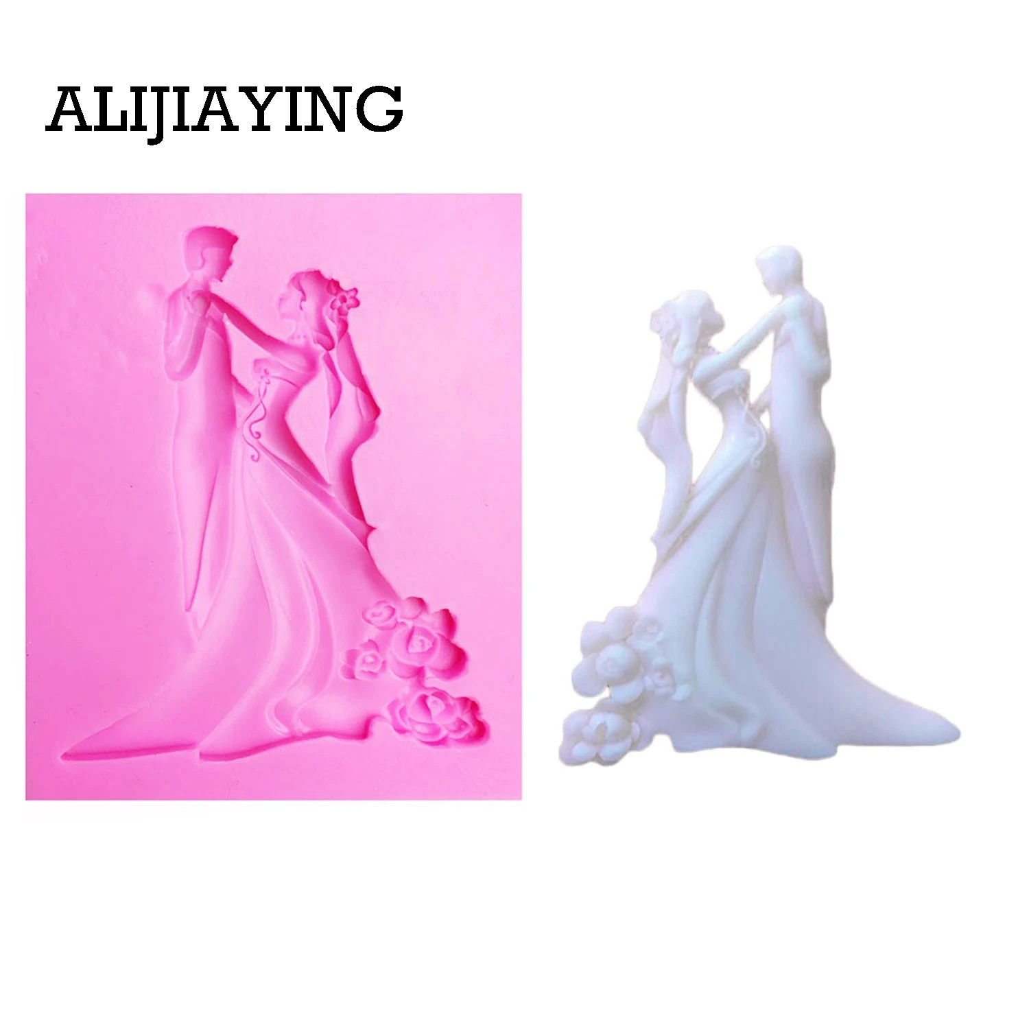 

M1066 1Pcs Wedding Bride Groom Cake Mold Sugar Craft Fondant Cake Tools Cake Decoration Mold silikone mold for weddings