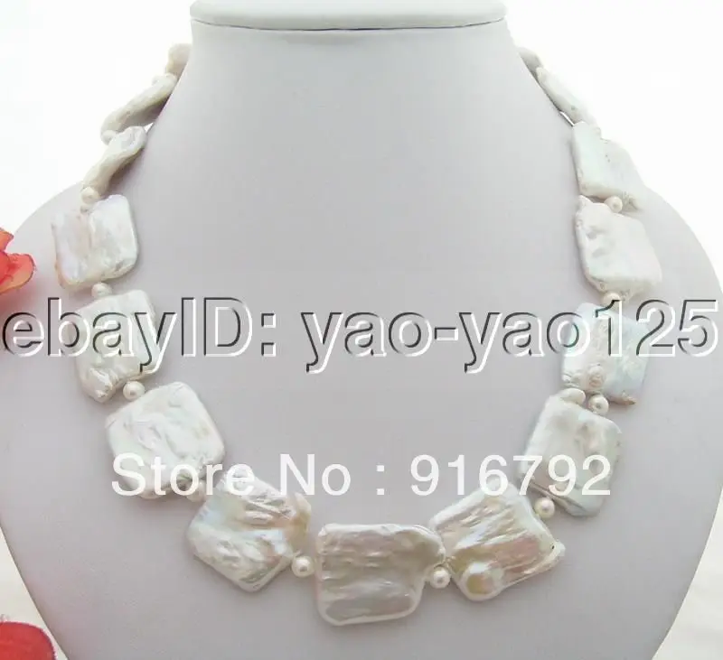 

free shipping >>>>> Rare Natural White 27MM Keshi Pearl Necklace