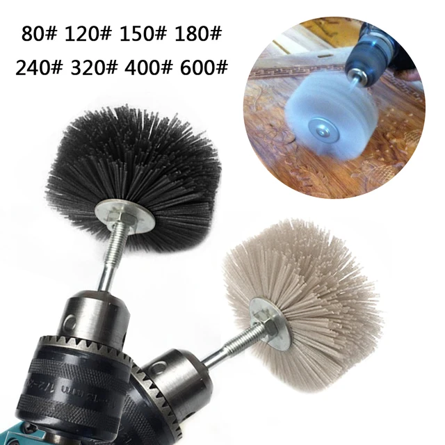 1pcs 80mm Drill Abrasive Wire Grinding Wheel Nylon Bristle Polishing