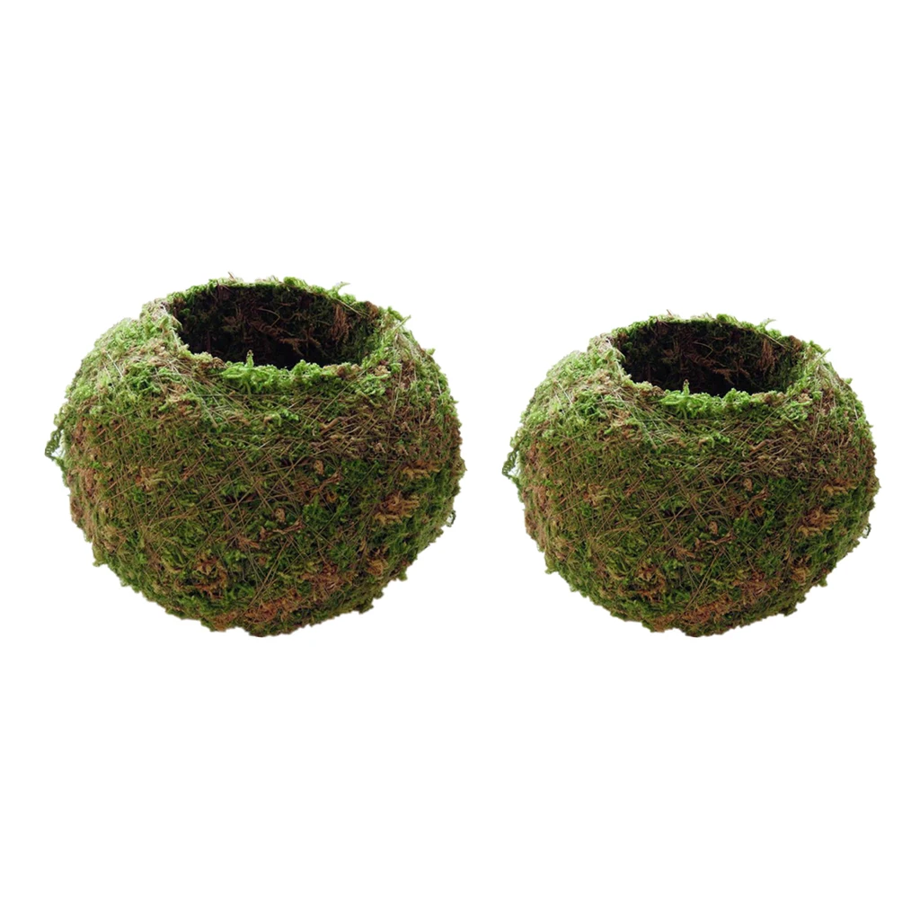 2x Moss Ball Moss Bonsai Personalized Flower Pot Bird Nest Flower Plant Desk Table Decoration Plantpot diameter 6/9cm