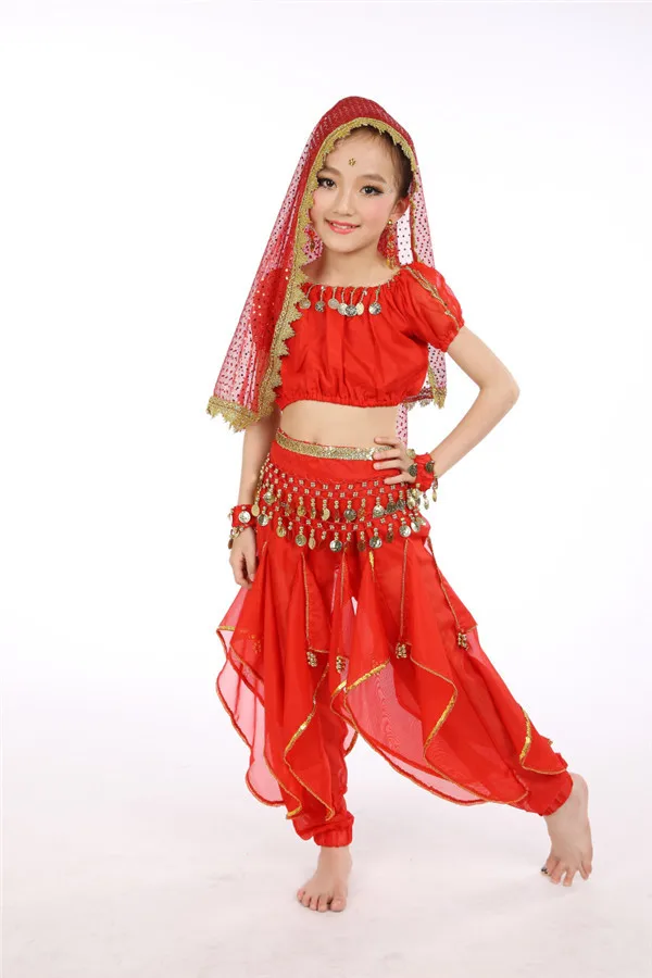 Новинка года; костюм для танца живота для девочек детские танцевальные костюмы для танца живота; Детские платья в индийском стиле детский топ для танца живота+ брюки