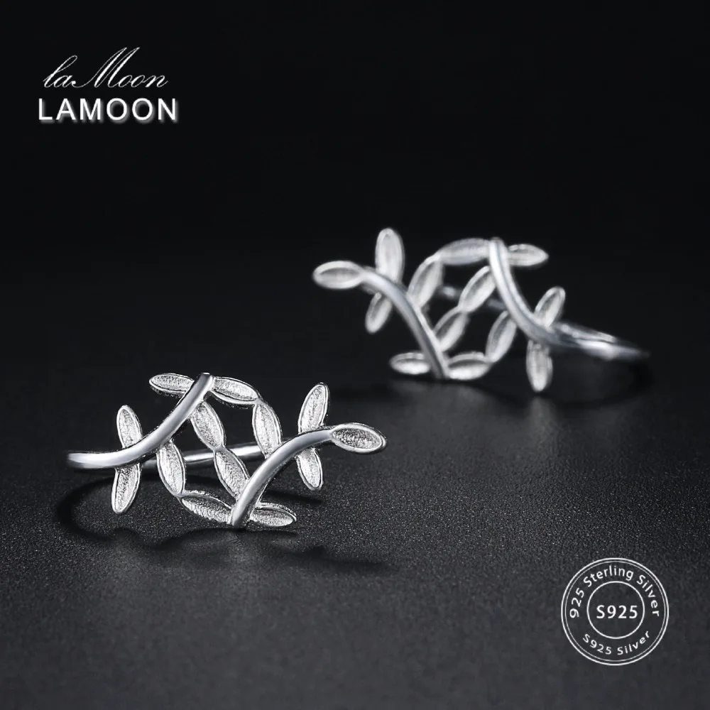 LAMOON 2018 новые модные серьги в виде листьев 100% Настоящее серебро 925 пробы крючки S925