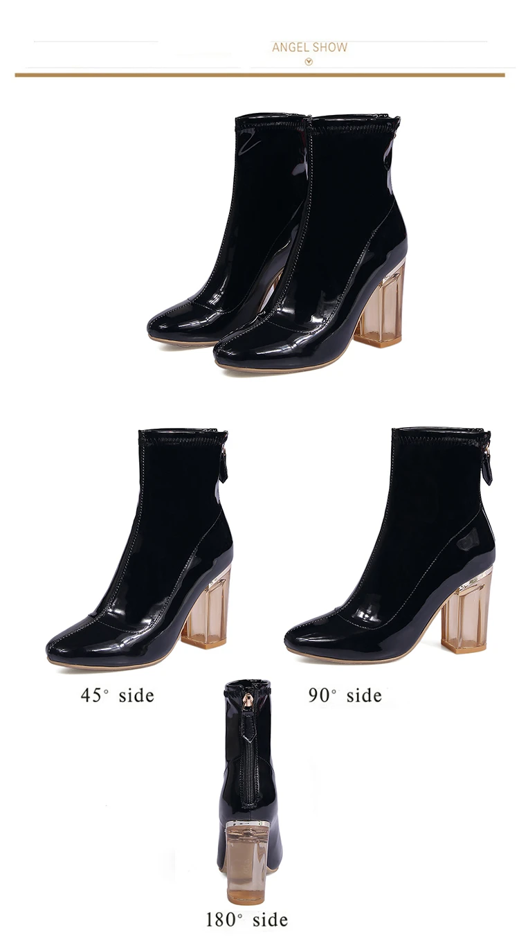 RQFF Brand Boots Women Plus size34-43 Shoes Woman 9cm High Heels Ankle Boot Female Footwear Leather booties Ladies Shoe With Box (17)