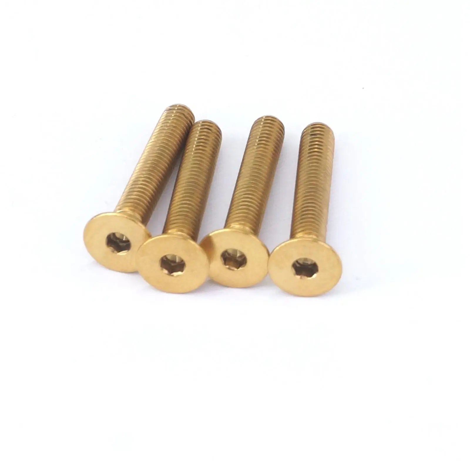 4 PCS M5 x 30mm Golden GR5 Titanium Hex Allen Socket Countersunk Screws
