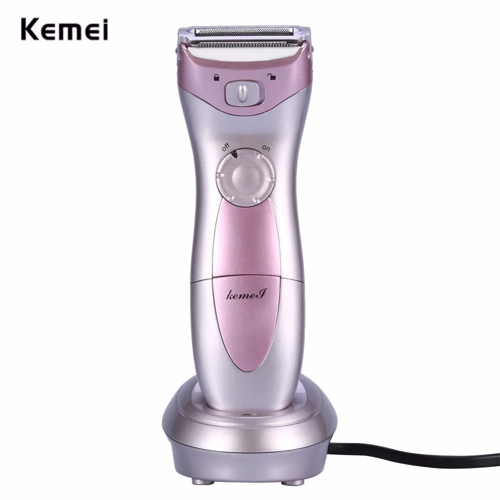 Kemei Washable Epilator Rechargeable Electric Hair Remover Shaver Razor Lady Shaver Body Face