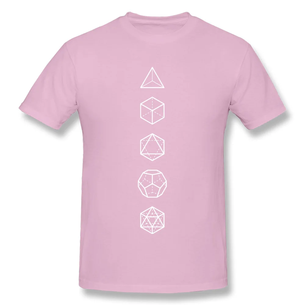 Platonic-Solids-Sacred-Geometry T-Shirt Short Sleeve Prevailing Men Summer Fall Tees Casual Tops T Shirt Round Neck 100% Cotton Platonic-Solids-Sacred-Geometry pink