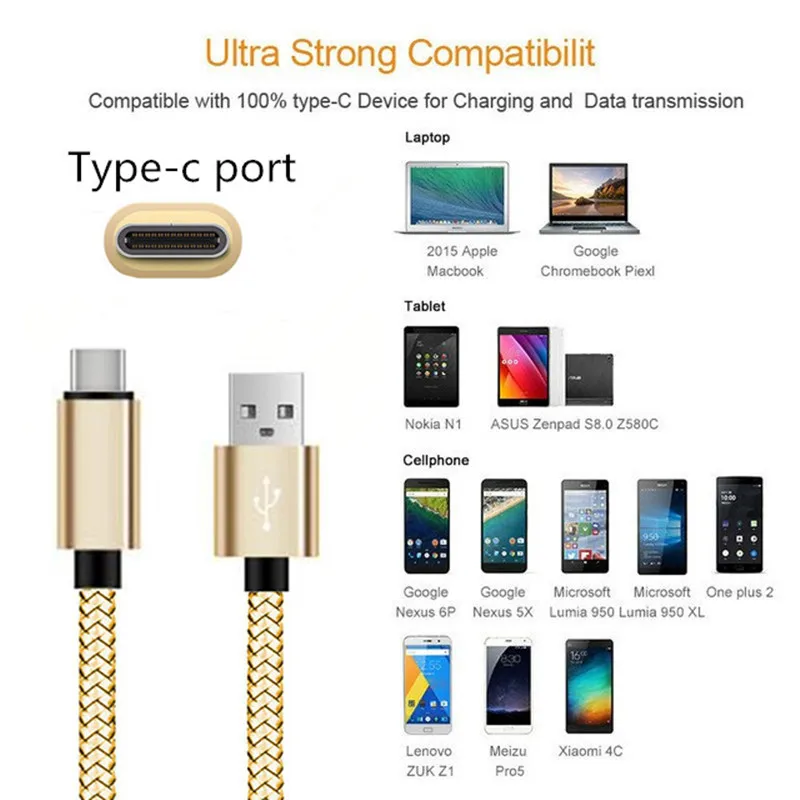 Короткое нейлоновое зарядное устройство 20 см USB 3 1 Type C для Samsung galaxy S8 S9 S10 A3 A320F A5 SM