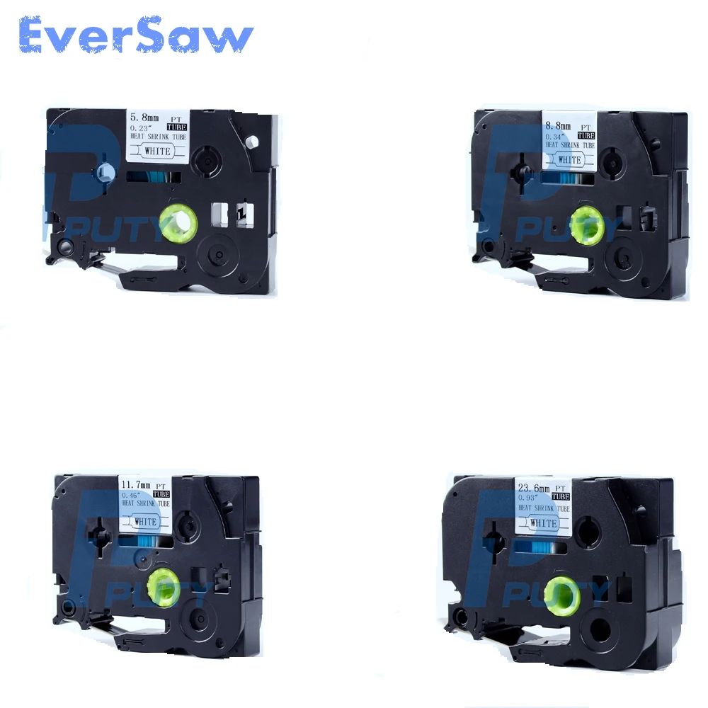 

4PK Mix brother hse shrink tubing label tape for cable marking machine Hse211 hse221 hse231 hse251