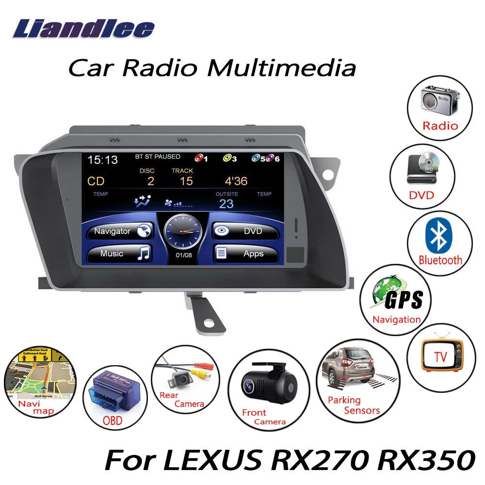 Liandlee For LEXUS RX270 RX350 2009~2015 Wince Car Radio CD DVD Player GPS Navi Navigation Maps Camera OBD TV Screen Media-in Car Multimedia Player from ...