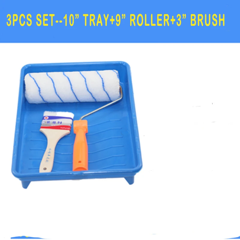 2/3/5pcs Paint Tools Roller Painting Brushes Set 10 inch Craft Paint Foam Tray Water Wool Household Use Wall Decorative DIY