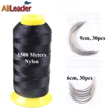 1500 метров ткань нитки 60 шт. набор игл Парик Инструменты для изготовления Искусственные парики Вышивание Вышивка крестом иглы с 1 Рул
