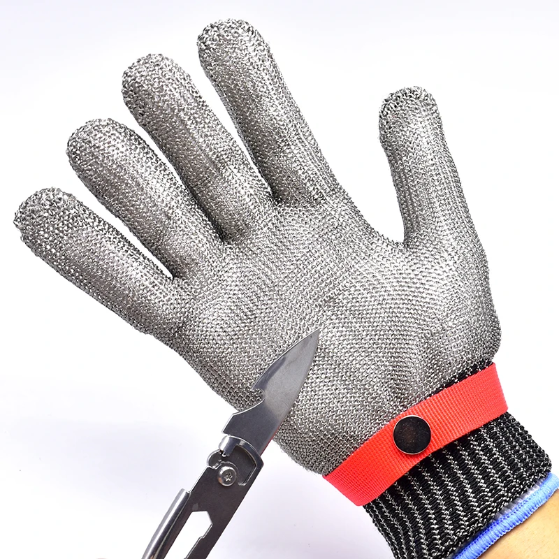 

FGHGF Breathable Comfortable Safety Cut Proof Stab Resistant Stainless Steel Metal Mesh Gloves Anti-cutting Work Gloves