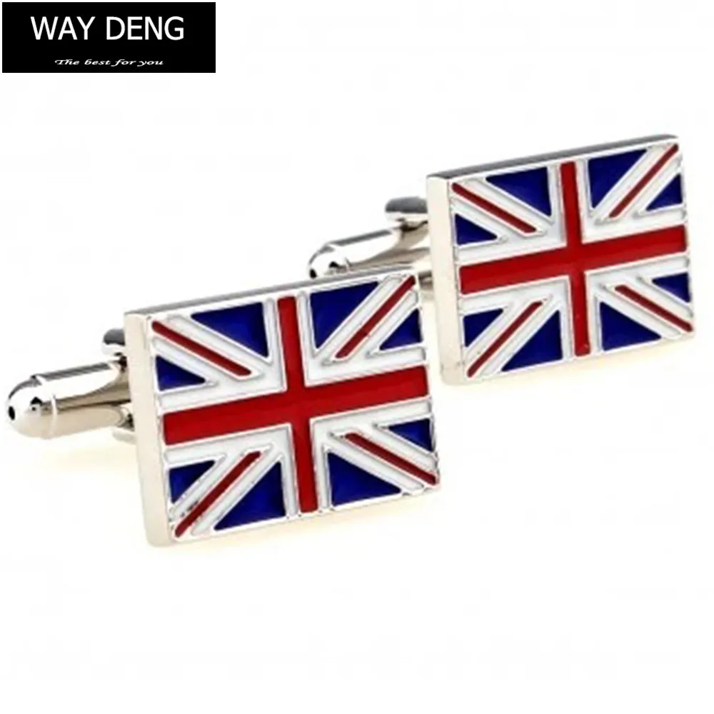 

Way Deng - Fashion Enamel Plated British Flag Cufflinks Men's Tuxedo Shirt Cuff Links Button Wedding Jewelry Gift - YC049