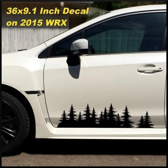 

For 2Pcs Tree Forest Vinyl Decal Graphic Set Unique Woods Silhouette for car truck RV camper vehicle door body window