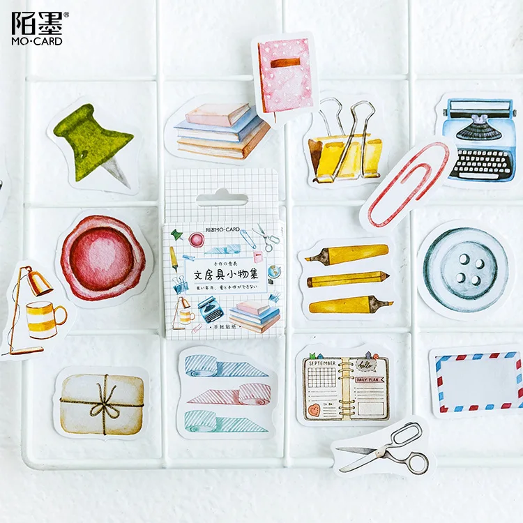 

46PCS New Cute Small Item Collection Diary Paper Lable Sealing Stickers Crafts Scrapbooking Decorative Lifelog DIY Stationery