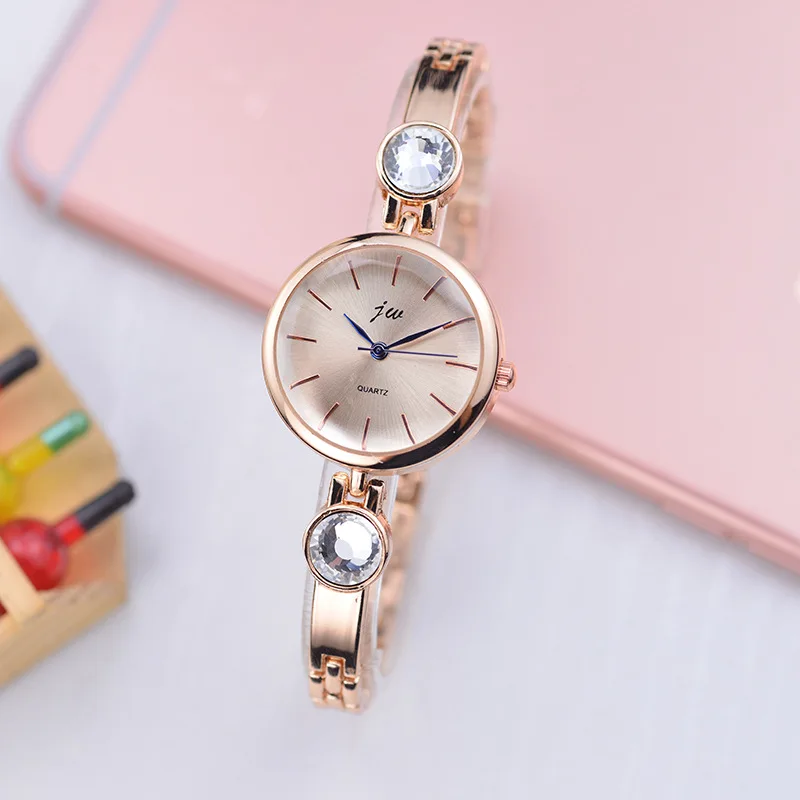 Jw браслет часы Для женщин Элитный бренд Нержавеющая сталь часы со стразами для женщин нарядные кварцевые часы Reloj Mujer