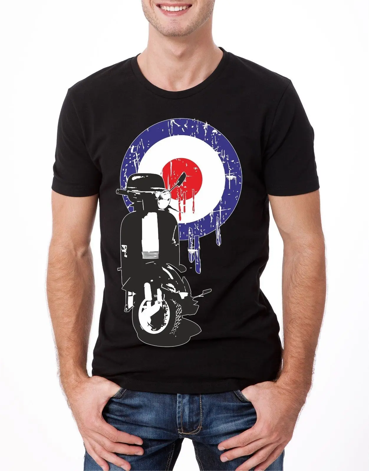 Модная футболка Байкерская Ретро Lambretta Scooter 50s 60s 70s 80s 90s motor cycle Мужская в стиле