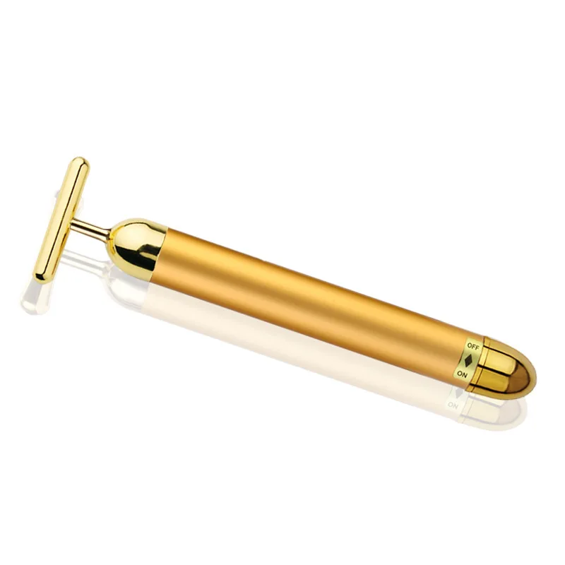

24k Gold Vibration Facial Slimming Face Beauty Bar Pulse Firming Facial Roller Massager Lift Skin Tightening Wrinkle Stick