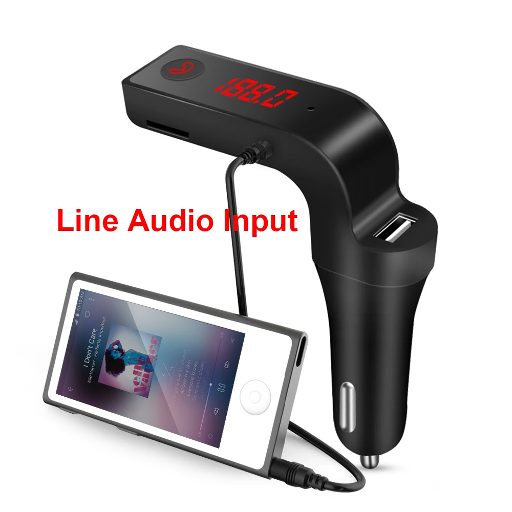 Wireless Car Bluetooth Aux Fm Transmitter Handsfree Bluetooth MP3 Audio Player FM Modulator Bluetooth Car Kit TF USB Charger New (5)