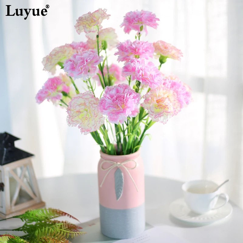 artificial flowers flower carnation silk branch wedding Bridal Bouquet Fall Vivid Fake Flowers For Wedding Home Decoration