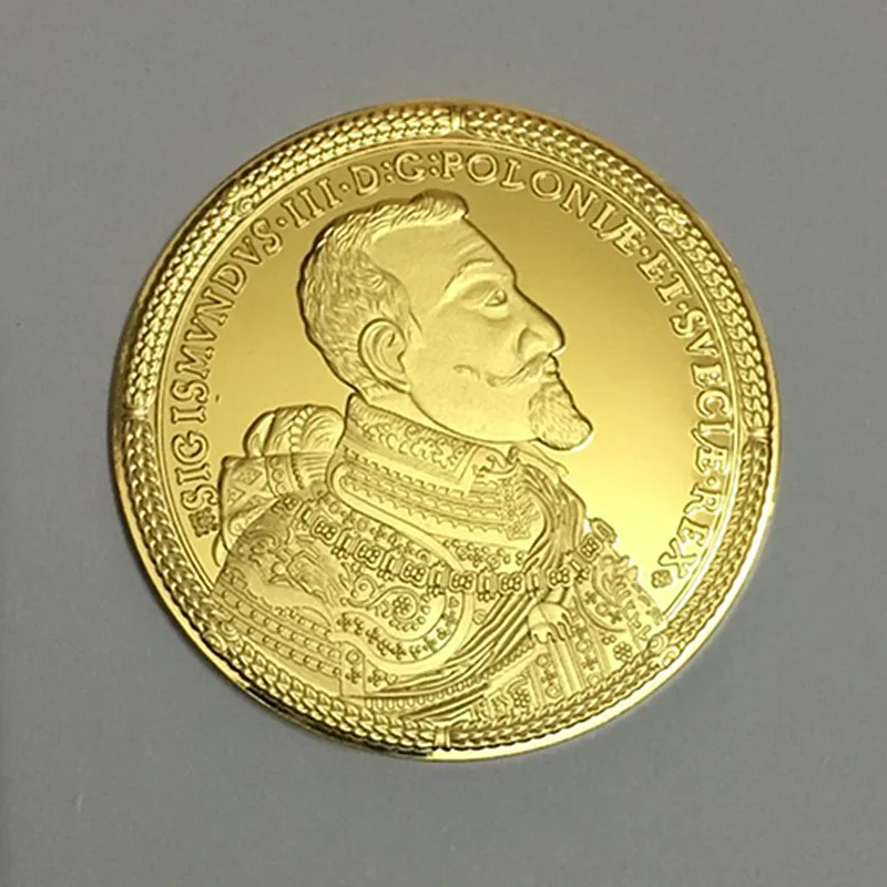 

2 Pcs The Napoleon king coin 24K real gold plated 40 mm badge home decoration collectible souvenir coin
