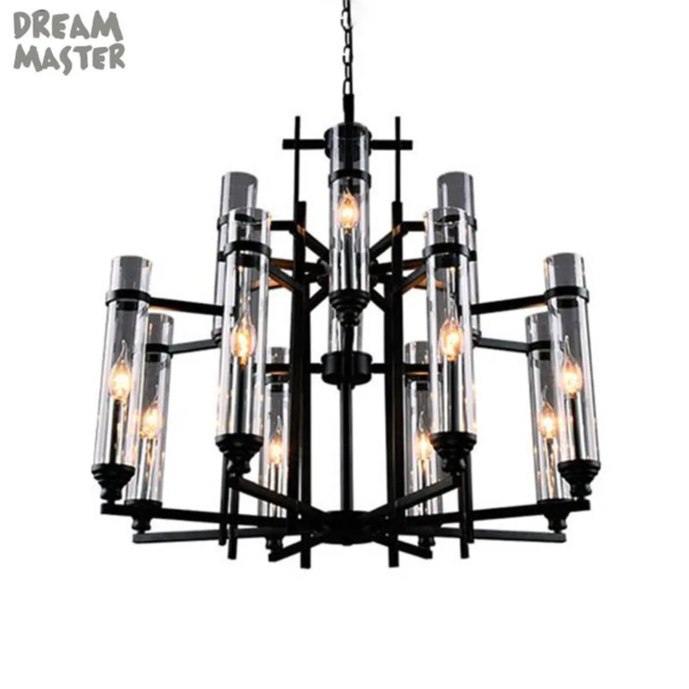 

Nordic modern Art Decor Lustre island chandeliers lighting industry vintage wrought iron Metal candle lamp chandeliers fixture