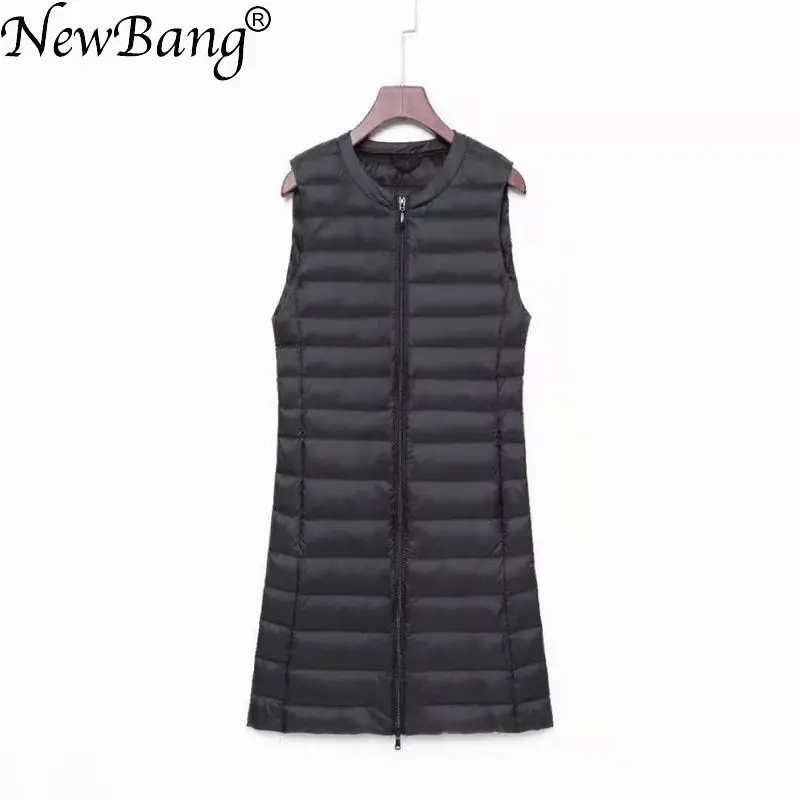 

NewBang Matt Fabric Ultra Light Down Women's Vest Sleeveless White Duck Down Vest Women Long Warm Vests Windproof Waitcoat