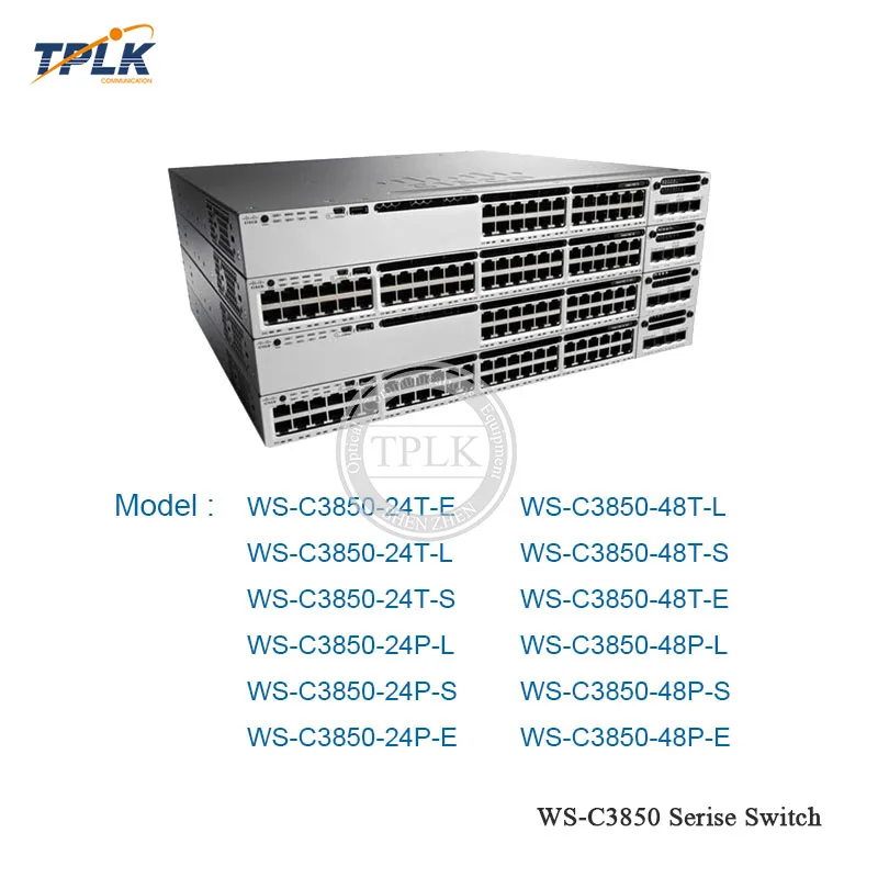 Совершенно аппарат не Привязанный к оператору сотовой связи WS-C3850 серии WS-C3850-48T-L PoE коммутатор 48x10/100/1000 порты UPOE данных LAN в базу переключатель