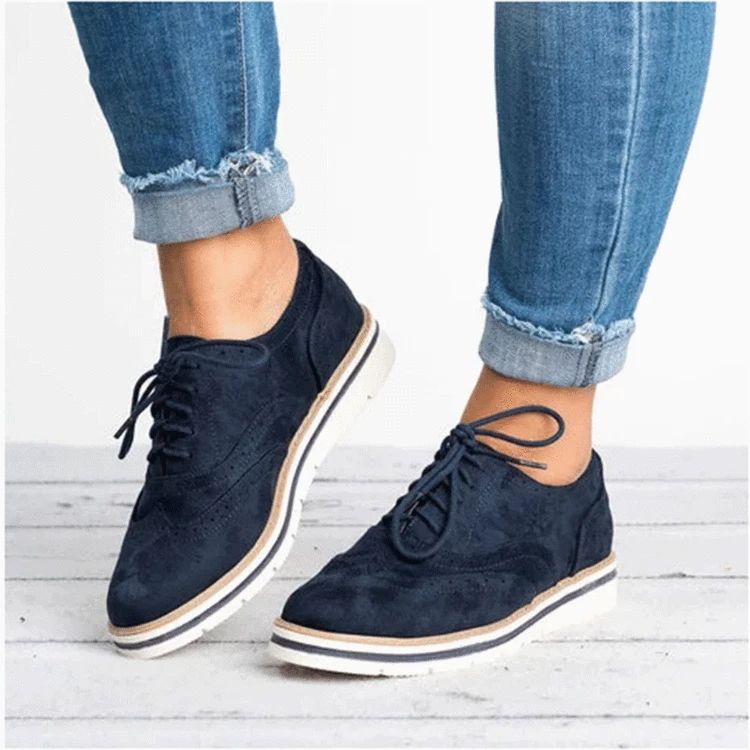 Lace Up Women Flats Flock Basic Breathable Leather Oxford Shoes Female Fashion Plush Size Casual Women Shoes zapatos mujer VT229 (3)