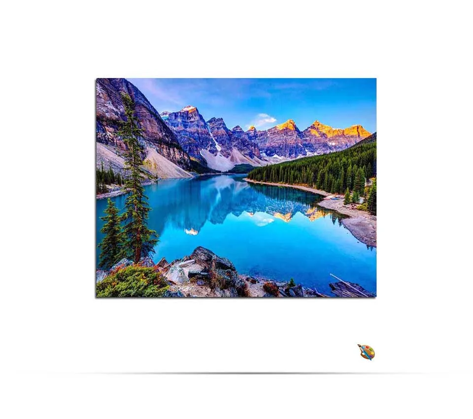 Весенняя Ветреная и красивая картина по номерам горы озеро Отражение Пейзаж домашний декор Раскраска по номерам