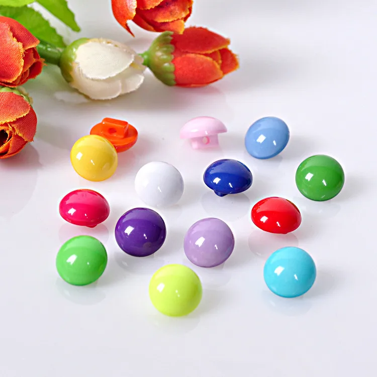 100pcs/lot 12.5mm Resin Material Chromatic Mushroom Shaped Button Fit