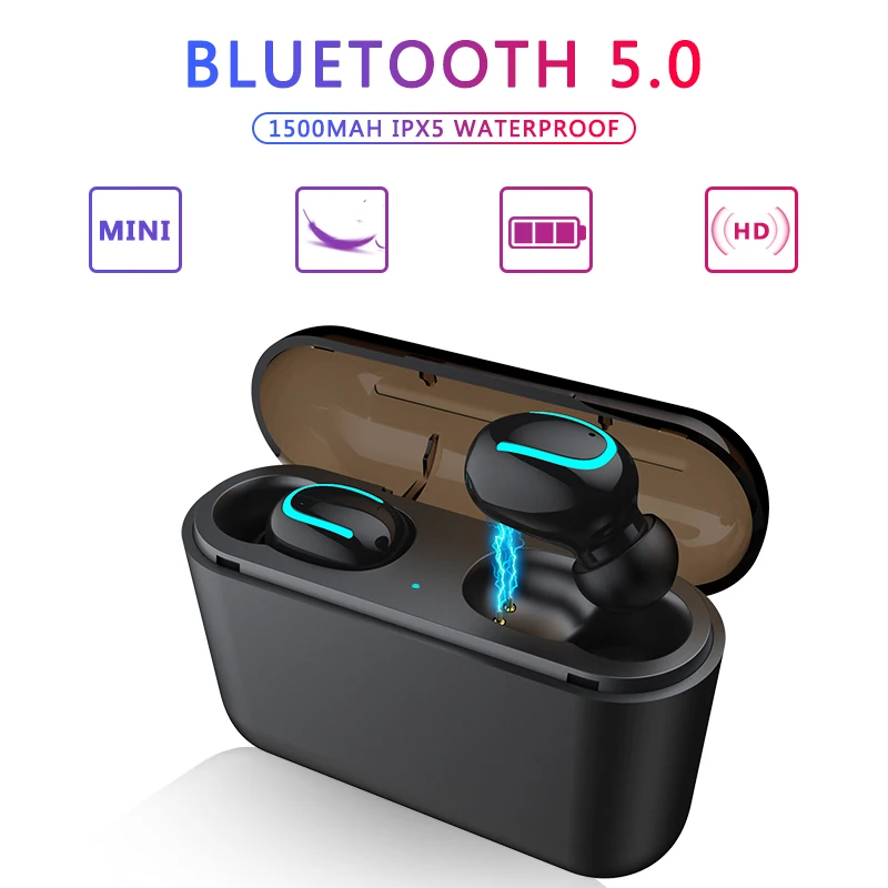 TWS Bluetooth 5,0 беспроводные наушники Handsfree спортивные наушники игровая гарнитура телефон Bluetooth наушники