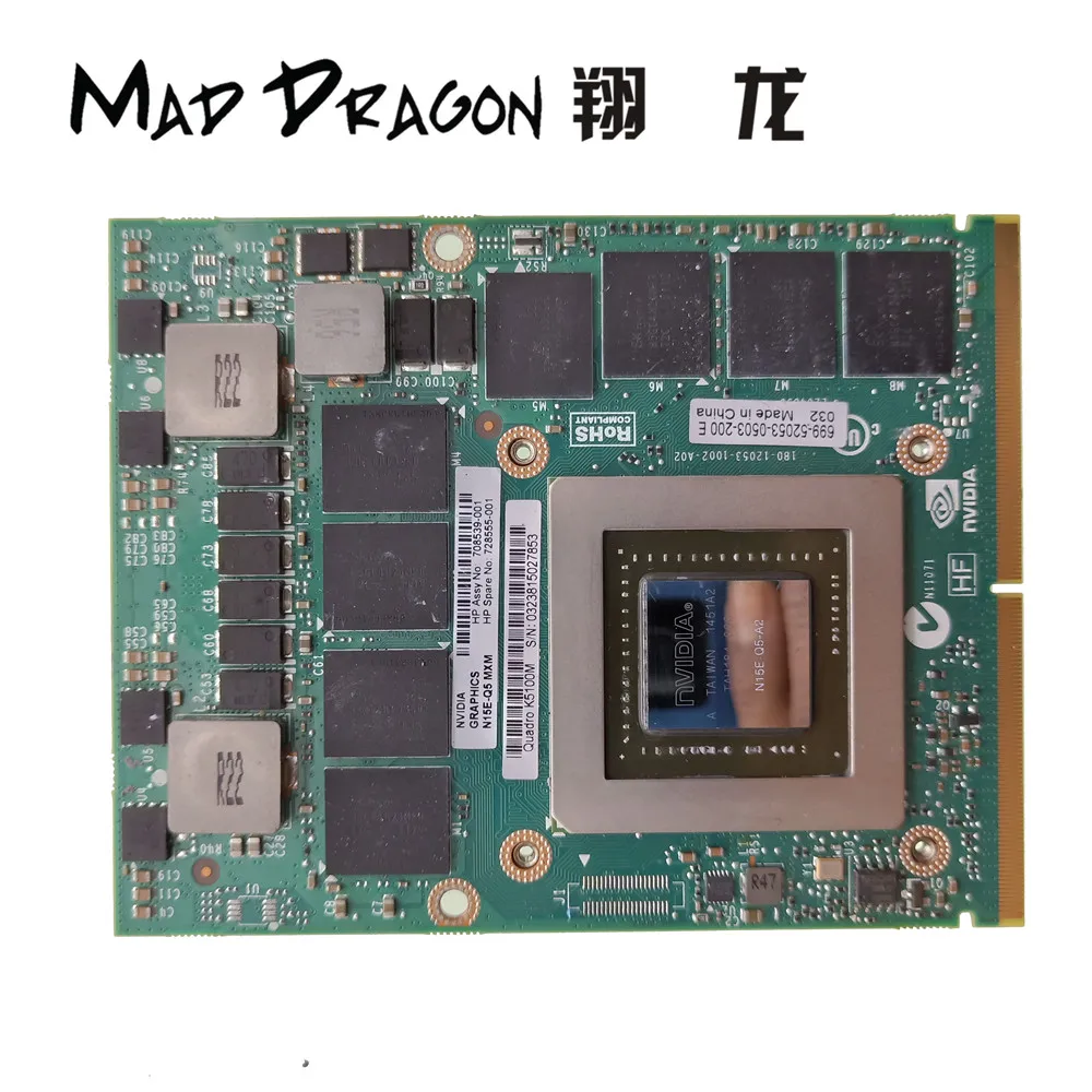 Новая Оригинальная видеокарта для Dell M6800 HP ZBOOK 17 G1 G2 N15E Q5 A2 GPU NVIDIA QUADRO K5100M 8 ГБ GDDR5 MXM III